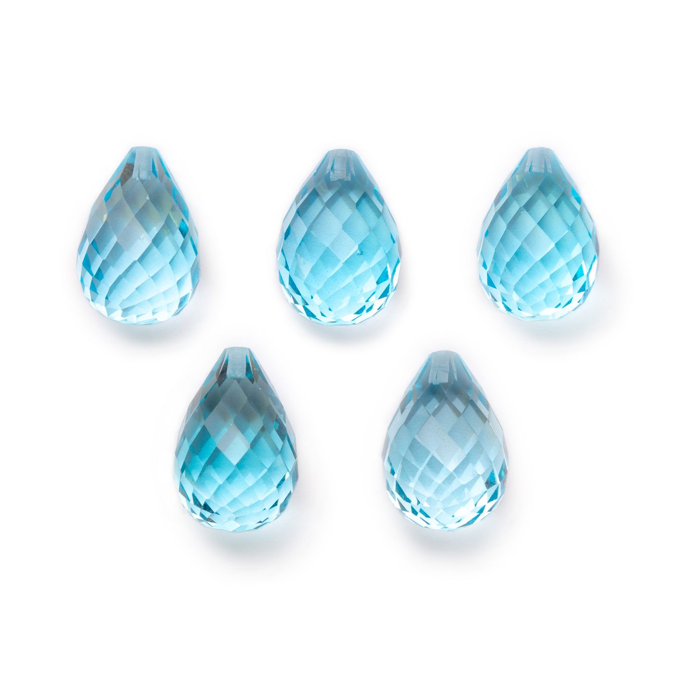 11 Pieces BLUE TOPAZ HAMMERD Faceted Uneven Shape Natural Gemstone Briolette Face Drill Beads Line | buy Blue Topaz Beads | Rare Gemstone Strand