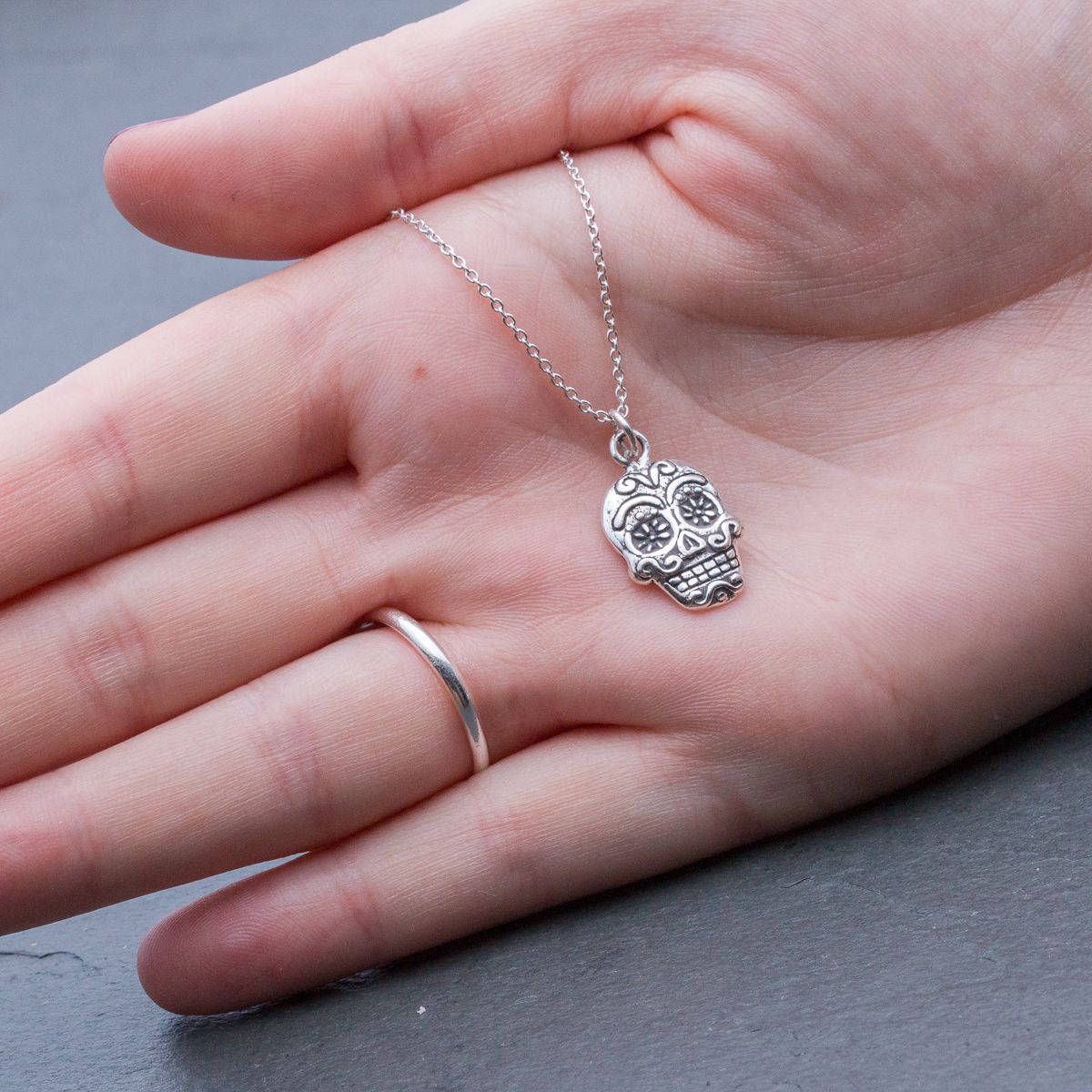 Sterling Silver Sugar Skull Charm