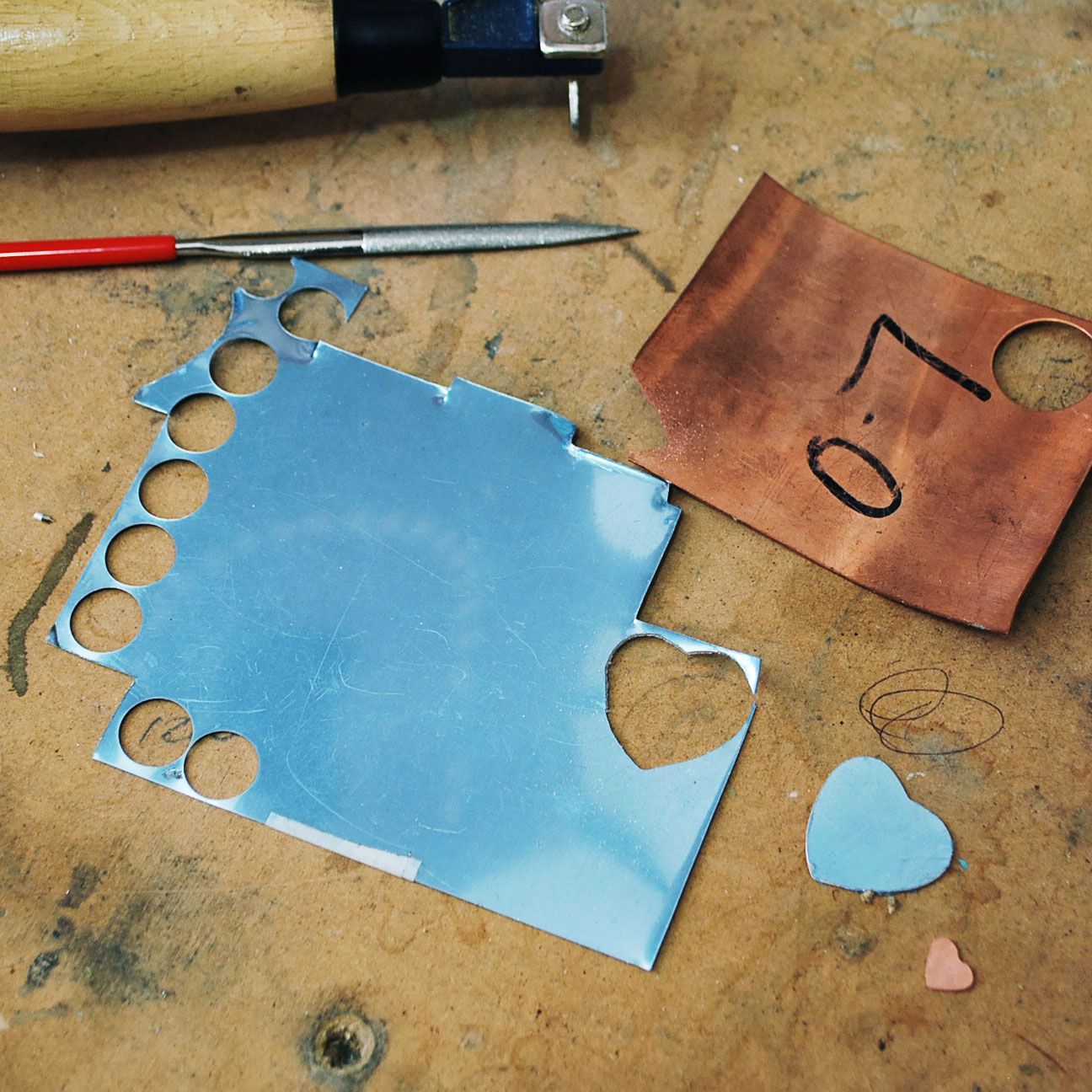 How To Make A Hammered Copper & Silver Heart Pendant