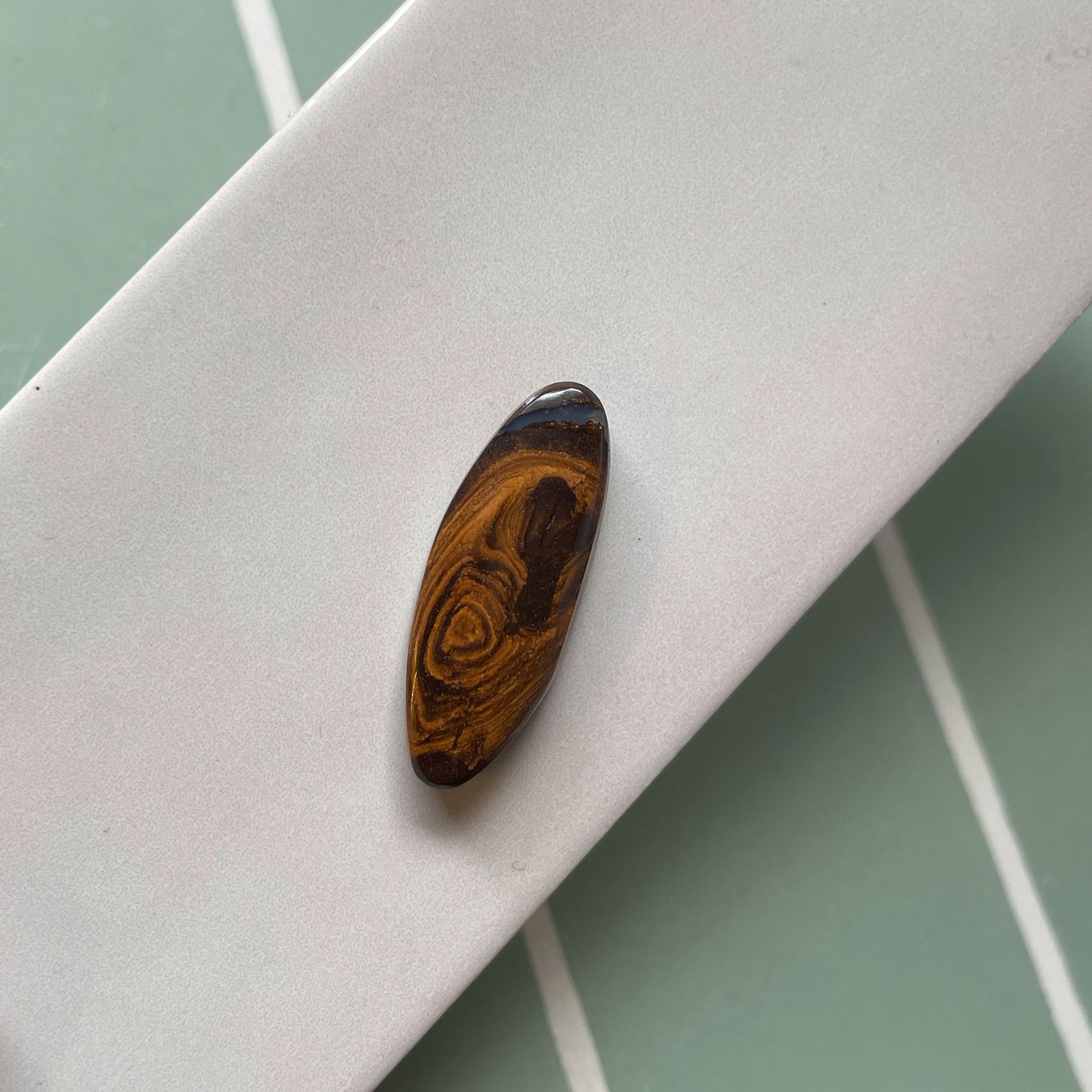 Australian Boulder Opal Freeform Cabochon, Approx 29x11mm