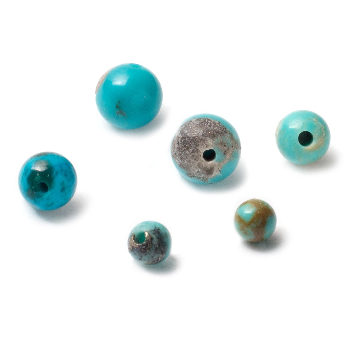 Synthetic Turquoise with Matrix Half Moon Beads Pack of 7 - Turquoise Multi  - Trims By The Yard