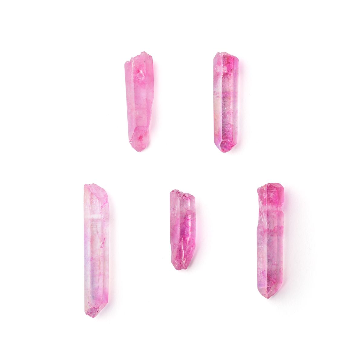 Mystic Pink Quartz Points, Approx 15x6mm to 50x20mm, Pack of 10 Points