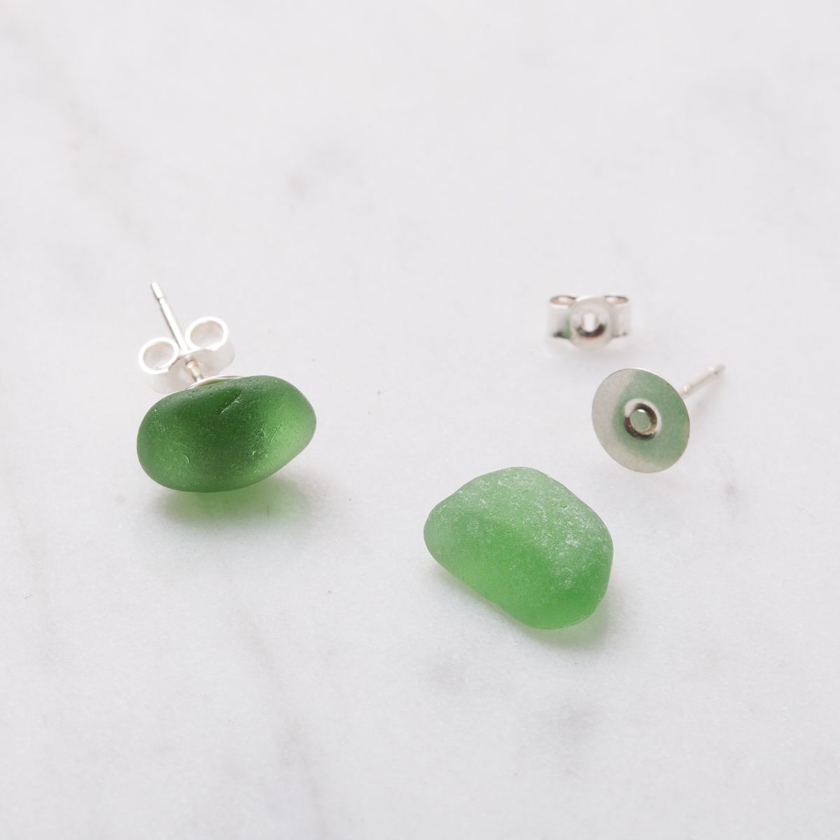 Sea glass on sale earrings studs