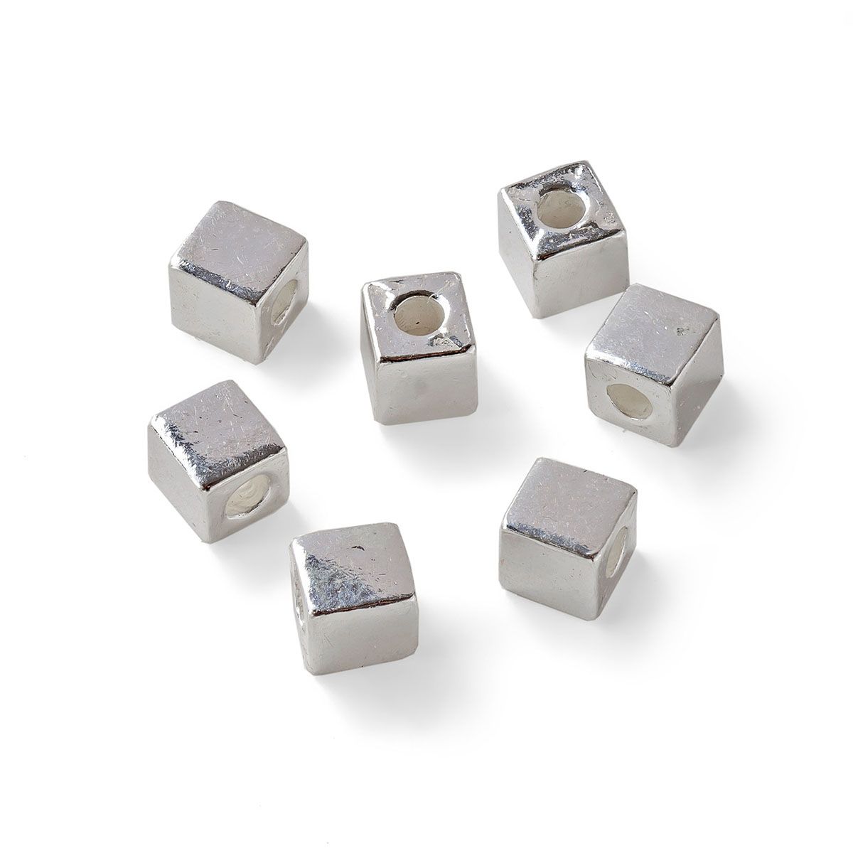 Sterling Silver 3.5mm Plain Cube Bead