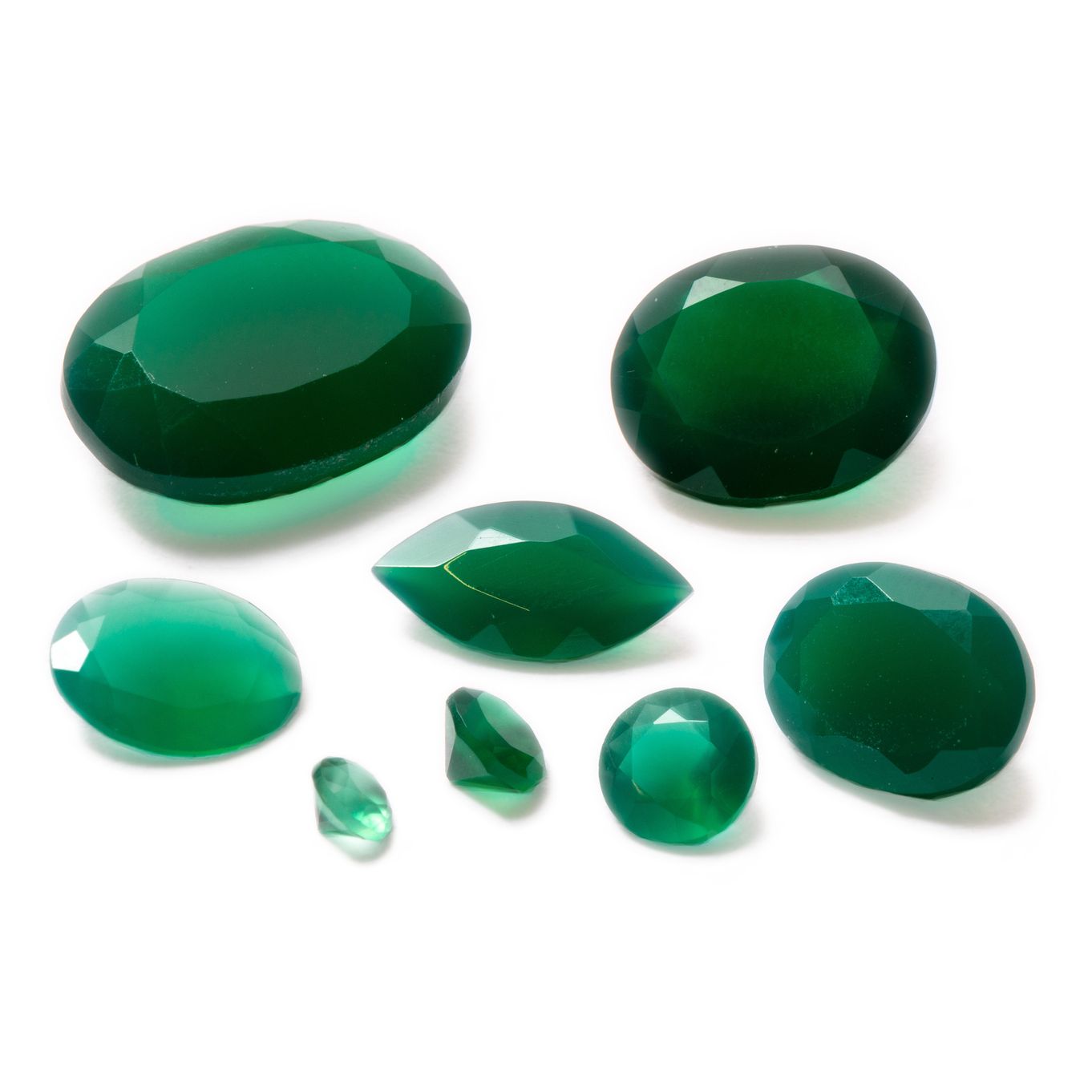 Green Agate Faceted Stones