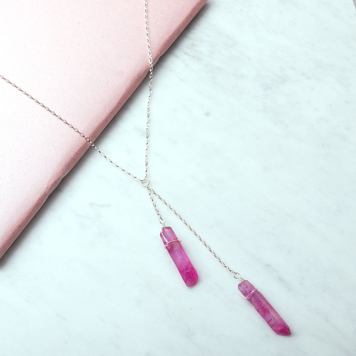 Mystic Pink Crystal Necklace