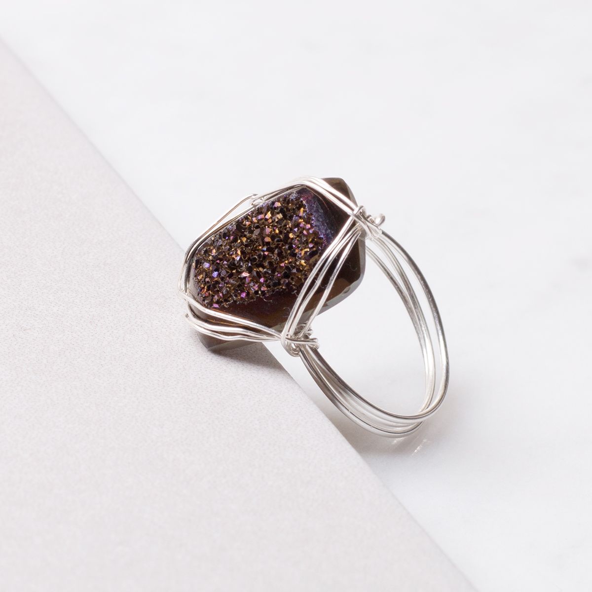 Espresso Drusy Cabochon Ring