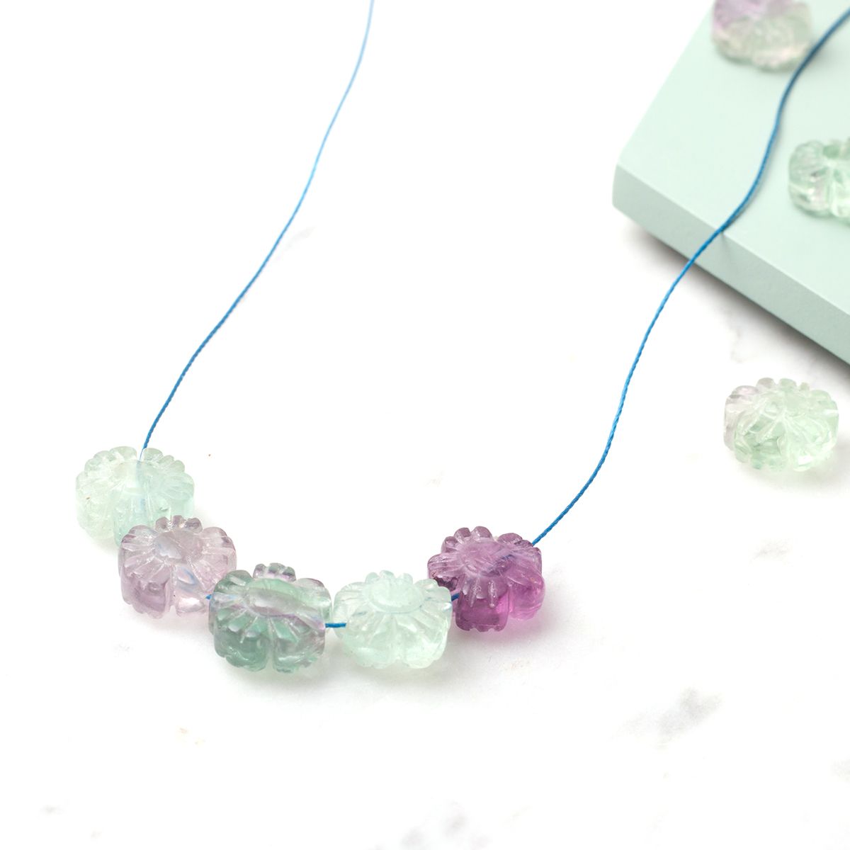 Kids Fluorite Flower Bead Necklace