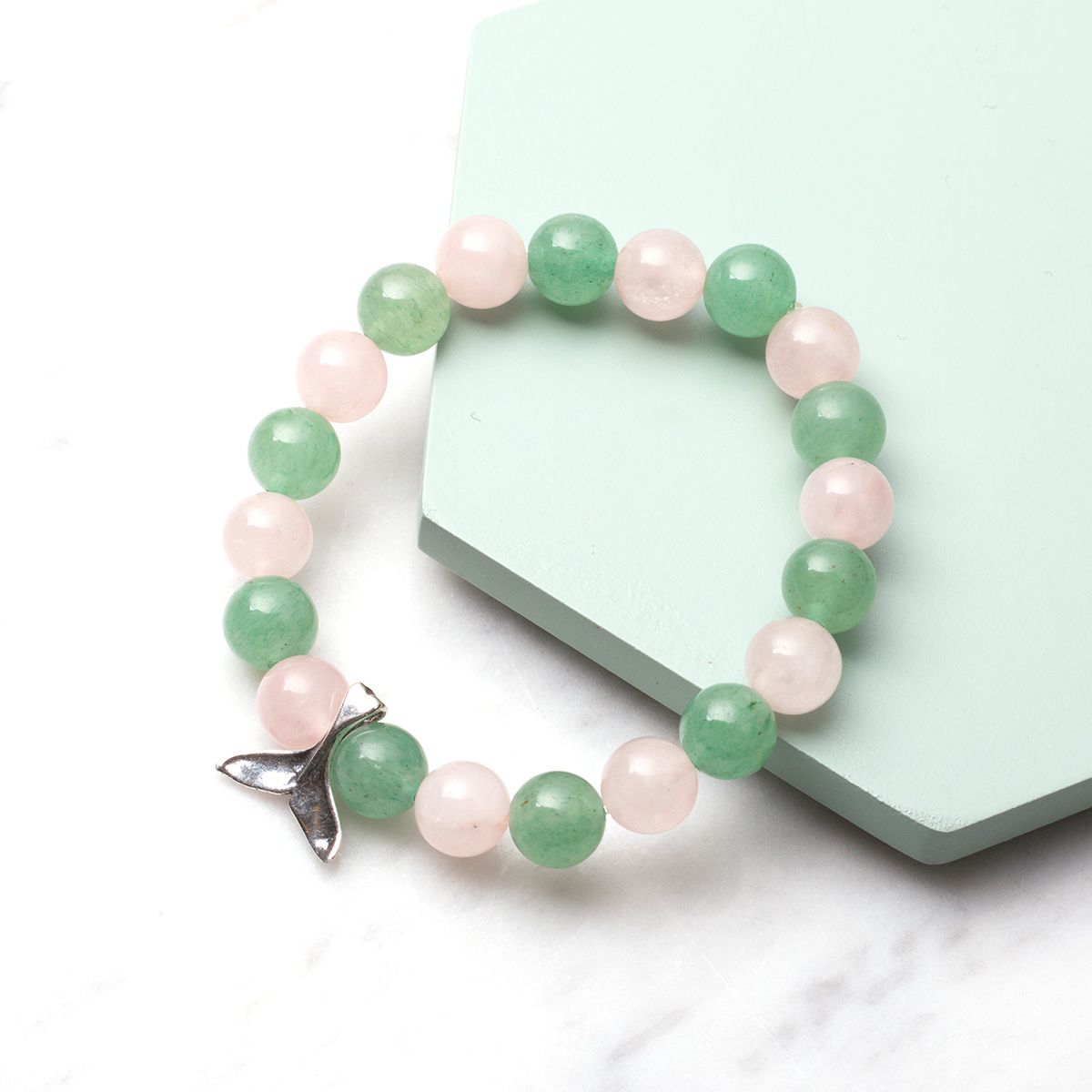 Kids Rose Quartz and Aventurine Bracelet