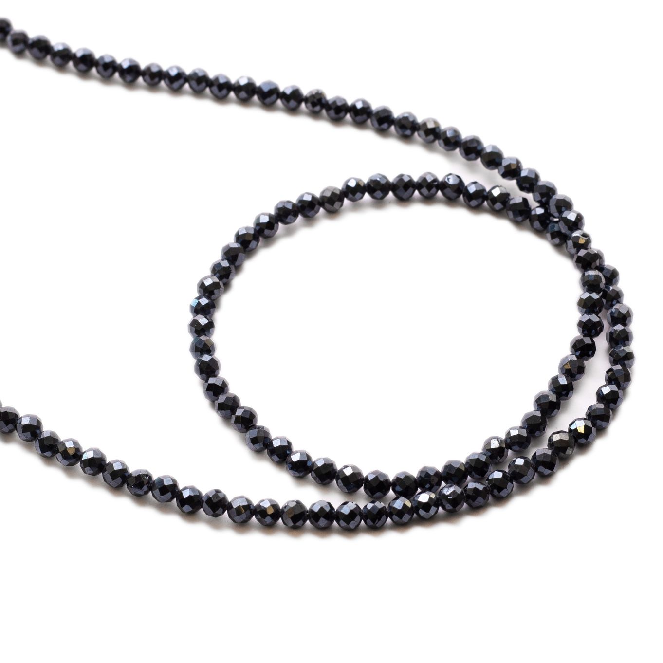 Midnight Blue Spinel Faceted Round Beads - Approx 3mm 
