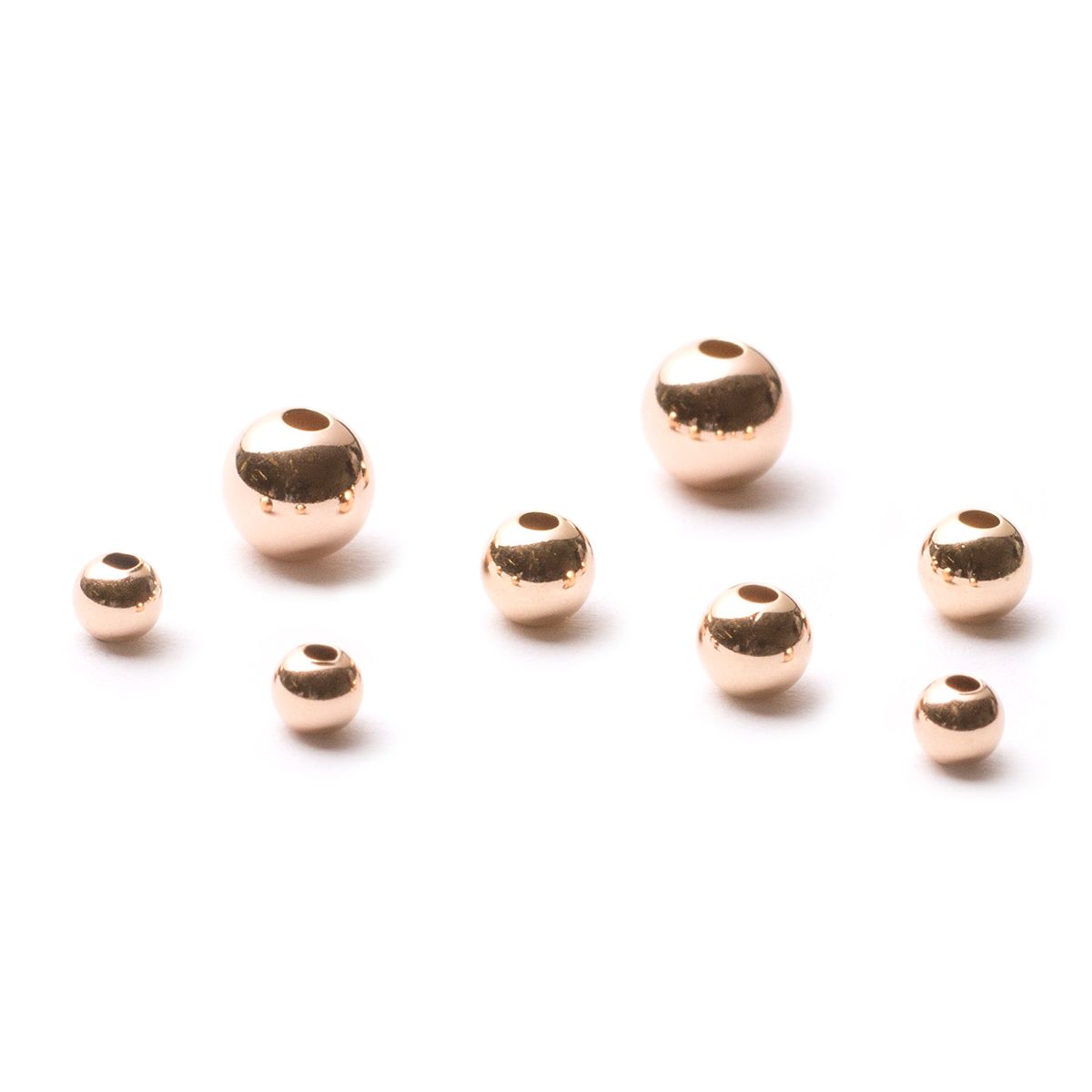 Rose Gold Filled Plain Round Beads