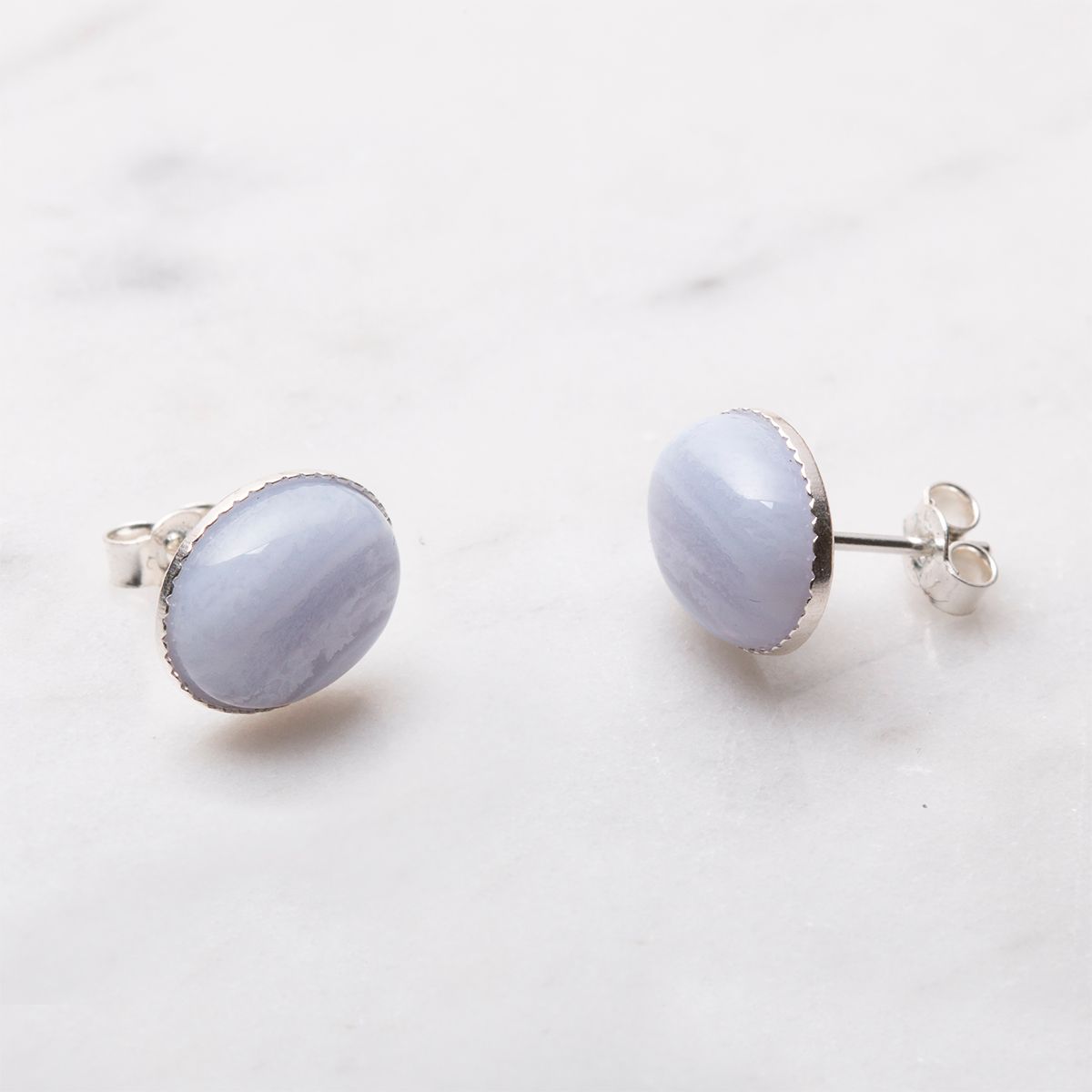 Blue Lace Agate Earstuds