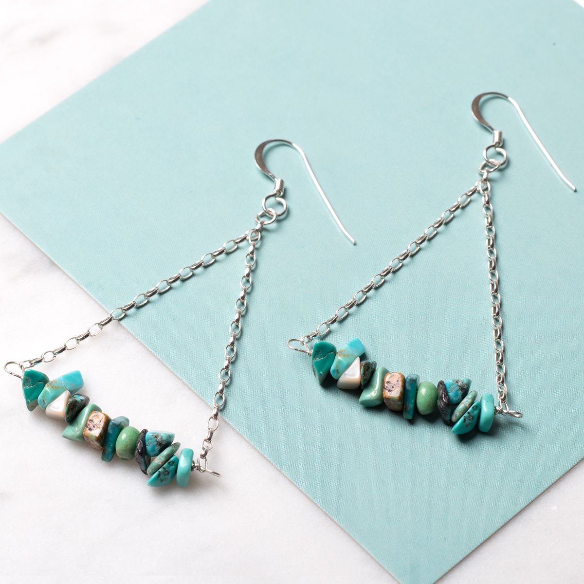 Turquoise Chip Bead Earrings