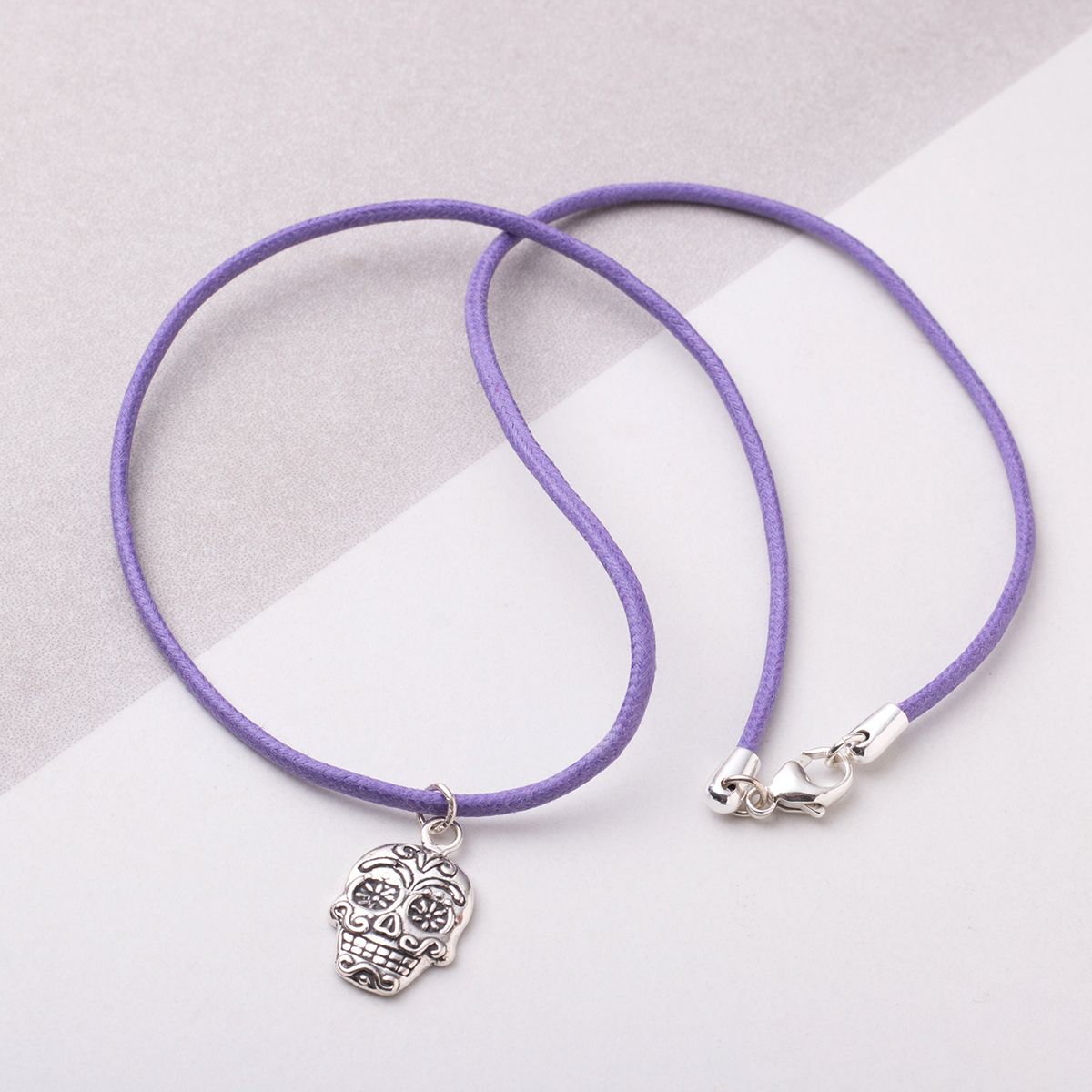 Purple Skull Charm Necklace
