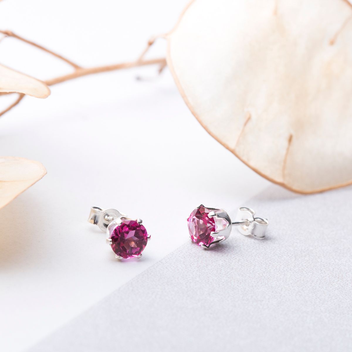 Pink Topaz Snaptite Earrings