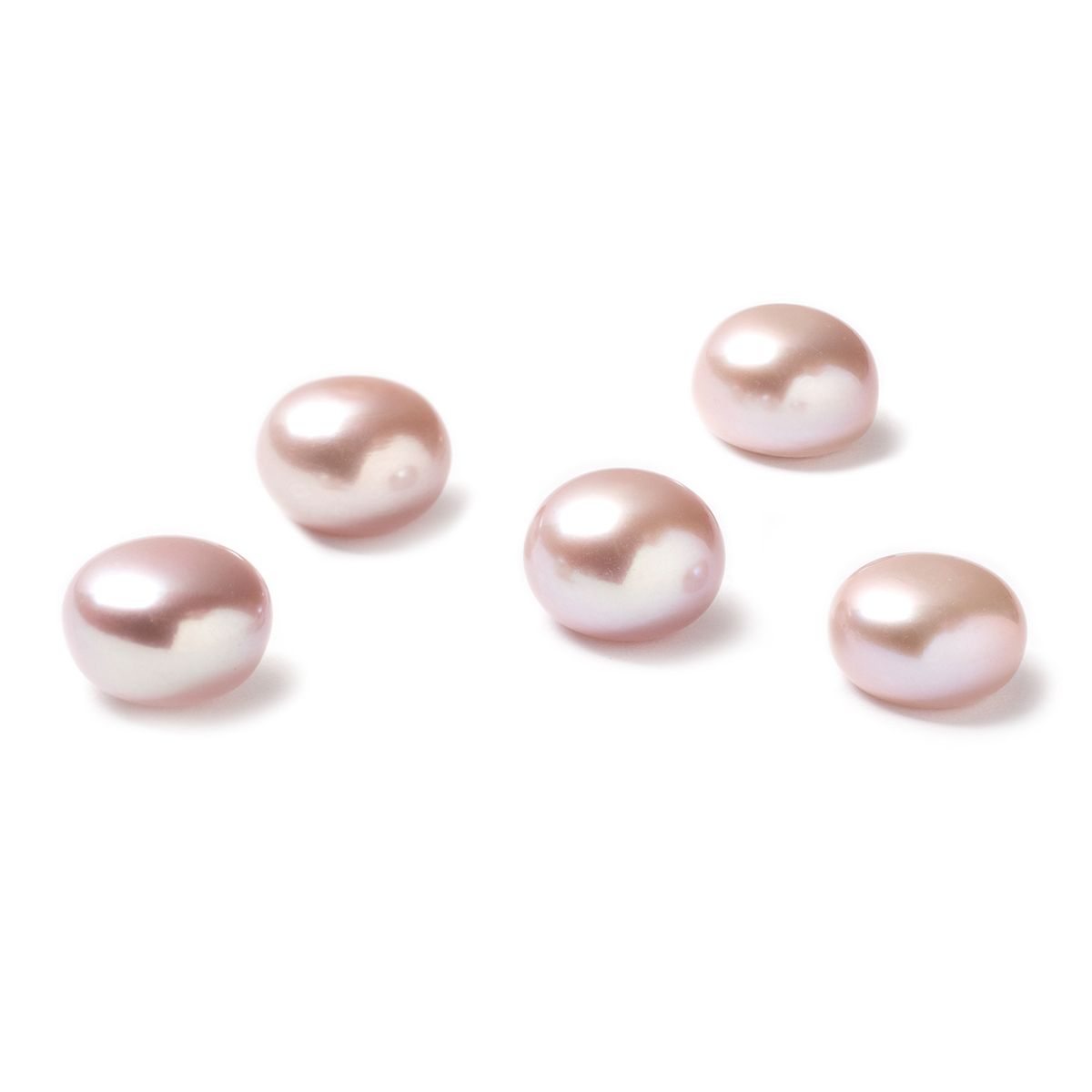 White Cultured Freshwater Pearls Half-Drilled Button 4-4.5mm