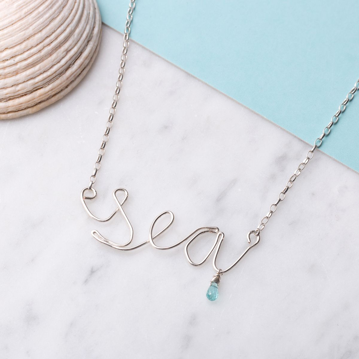 Nautical Wire Word Sea Necklace