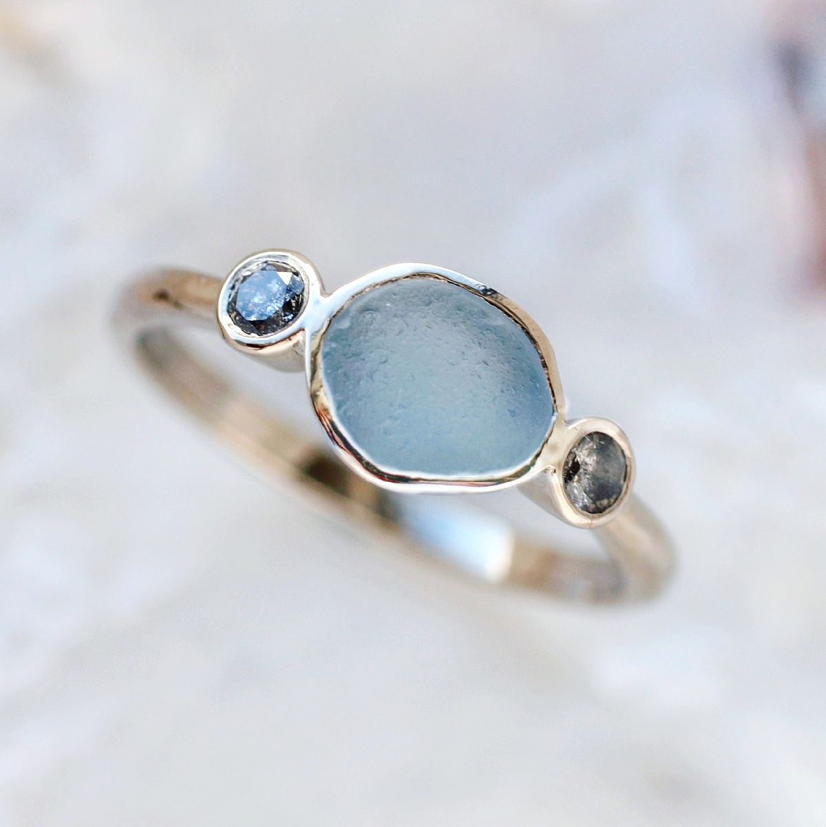 The Enduring Beauty Of Sea Glass Engagement Rings