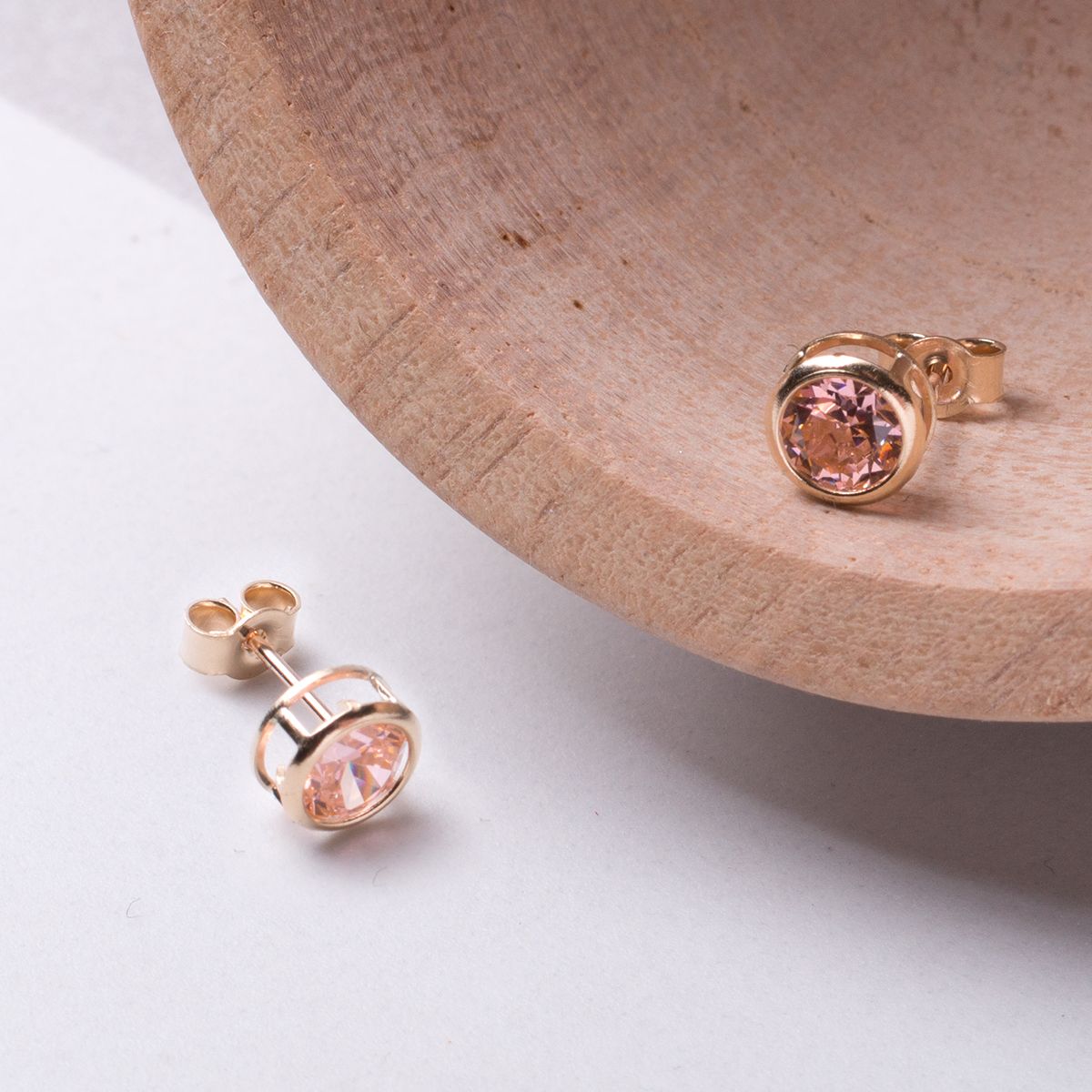 Gold & Candy Pink Backset Earrings