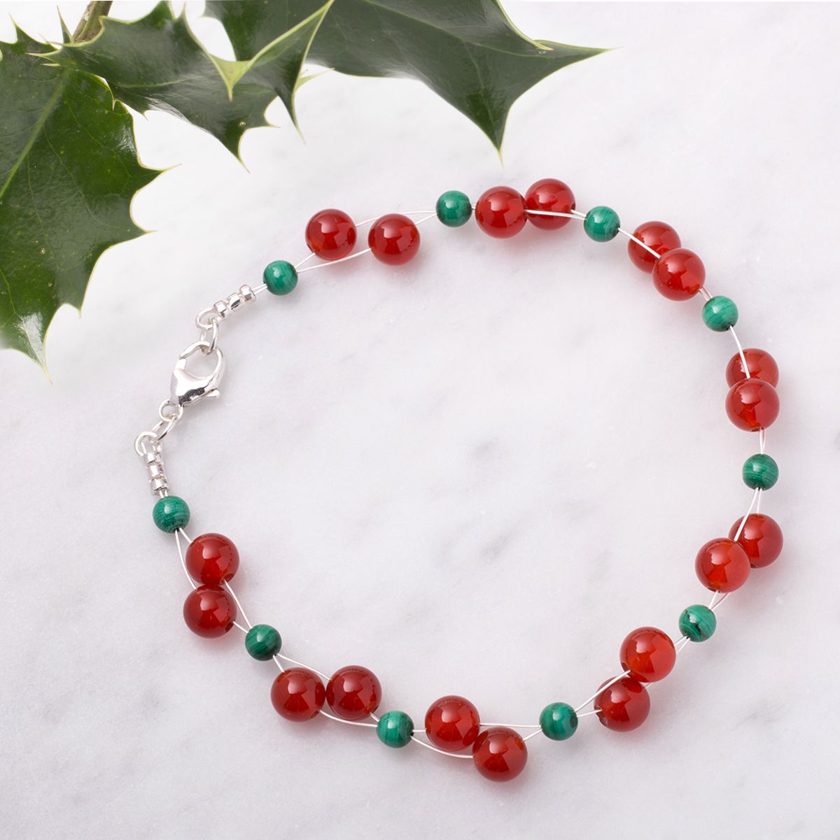 Berry Bead Bracelet Kit - Green Iris