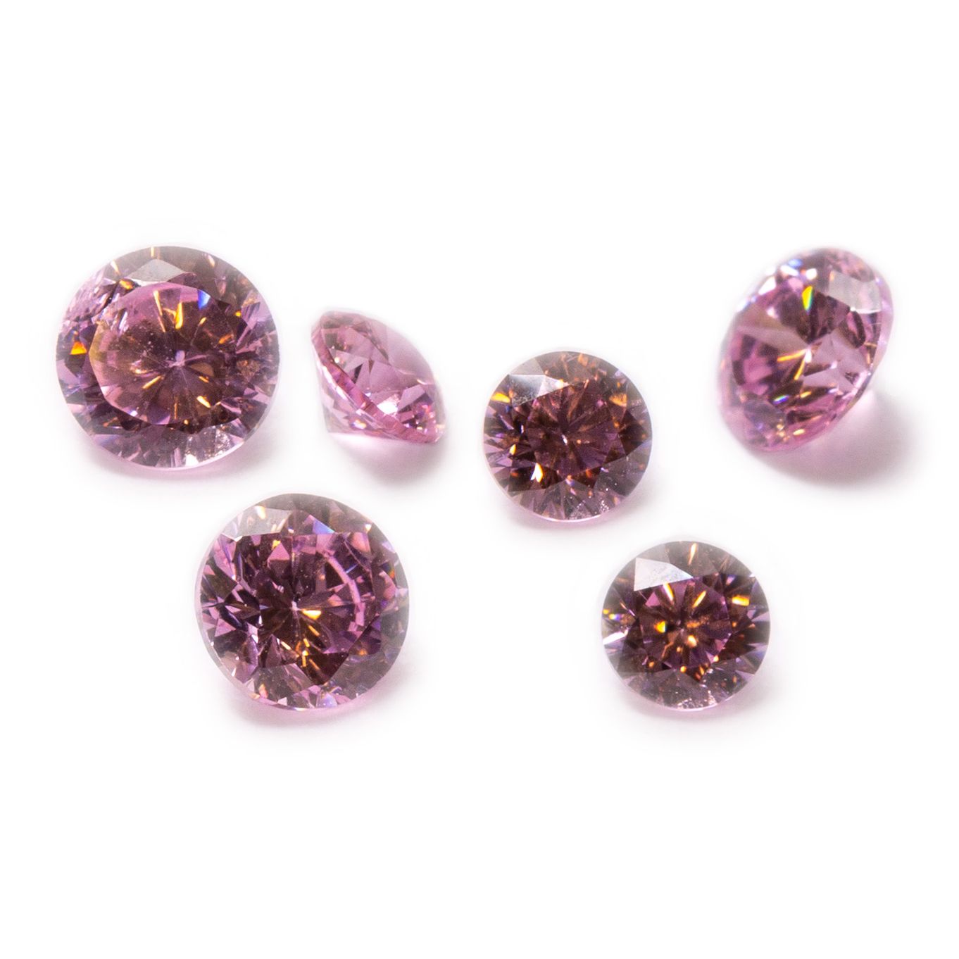 Pastel Pink Cubic Zirconia Faceted Stones
