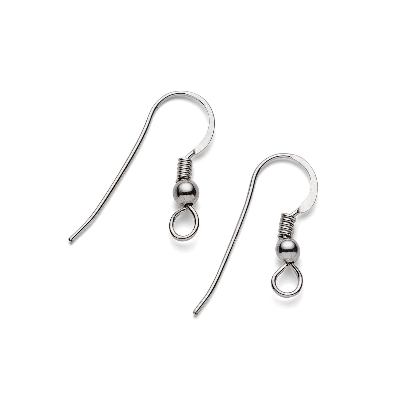 Sterling Silver Shepherds Crook Earwire with Bead & Spring (Pair)