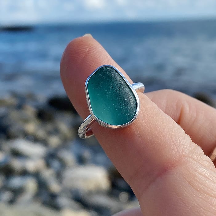 Green Mini Sea Glass Stones In A Glass Vial - Love Sea Glass