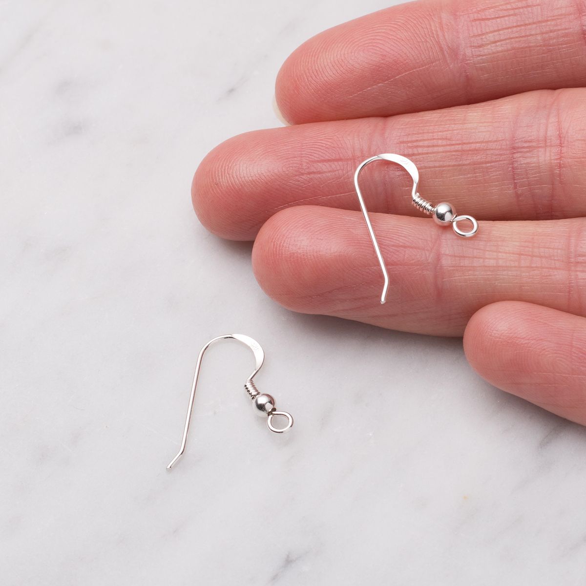 Sterling Silver Earrings | Simple Silver Earrings | Silver Fish Hook Earrings | Silver Bead Earrings | Handmade Silver Earrings