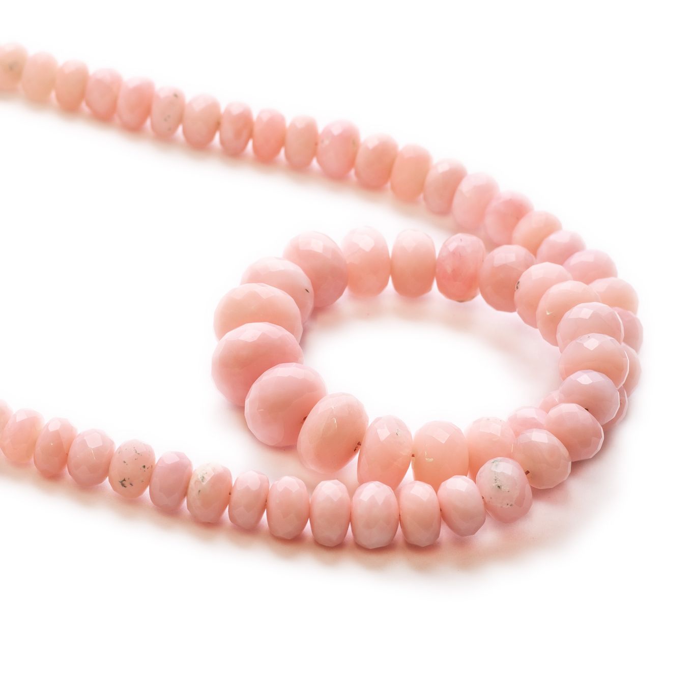 Pink Opal Faceted Rondelle Beads - Various sizes