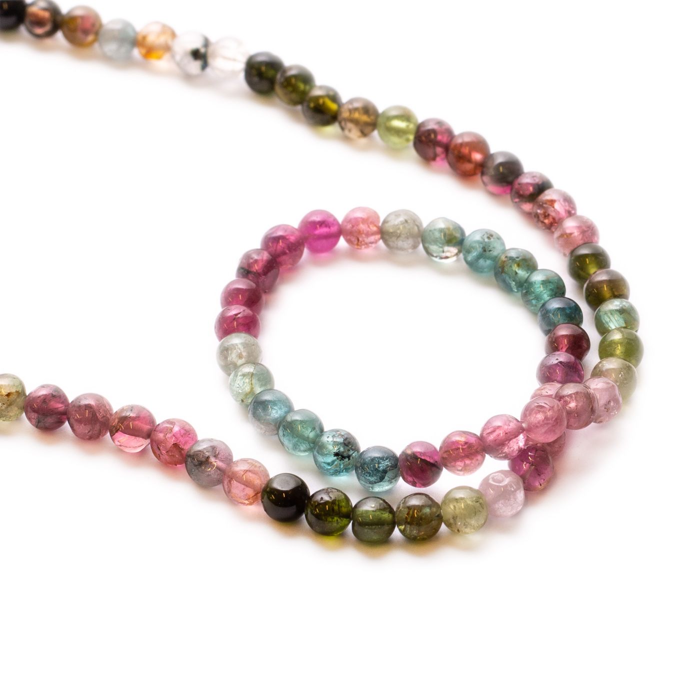 OOAK by Virat Natural Pink Tourmaline Beads for Jewellery Making 4 Strand  of 34 Beads for Bar Bracelet and DIY Projects