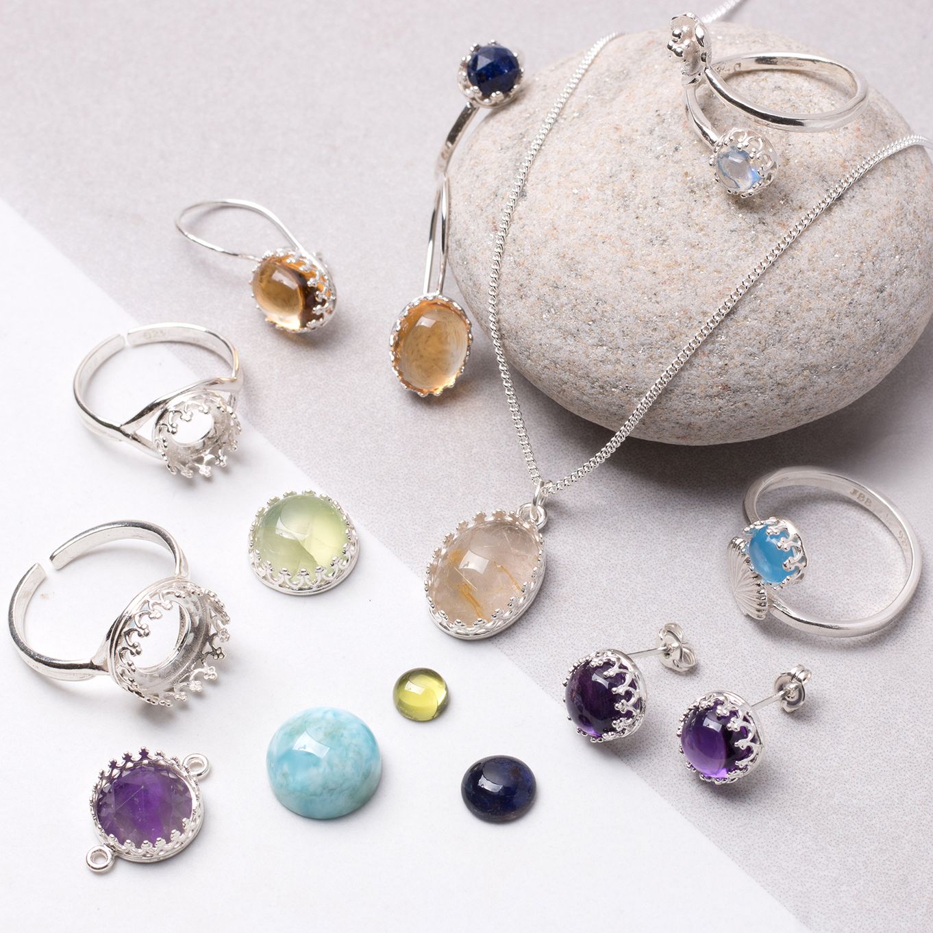 Precious hot sale stone jewelry