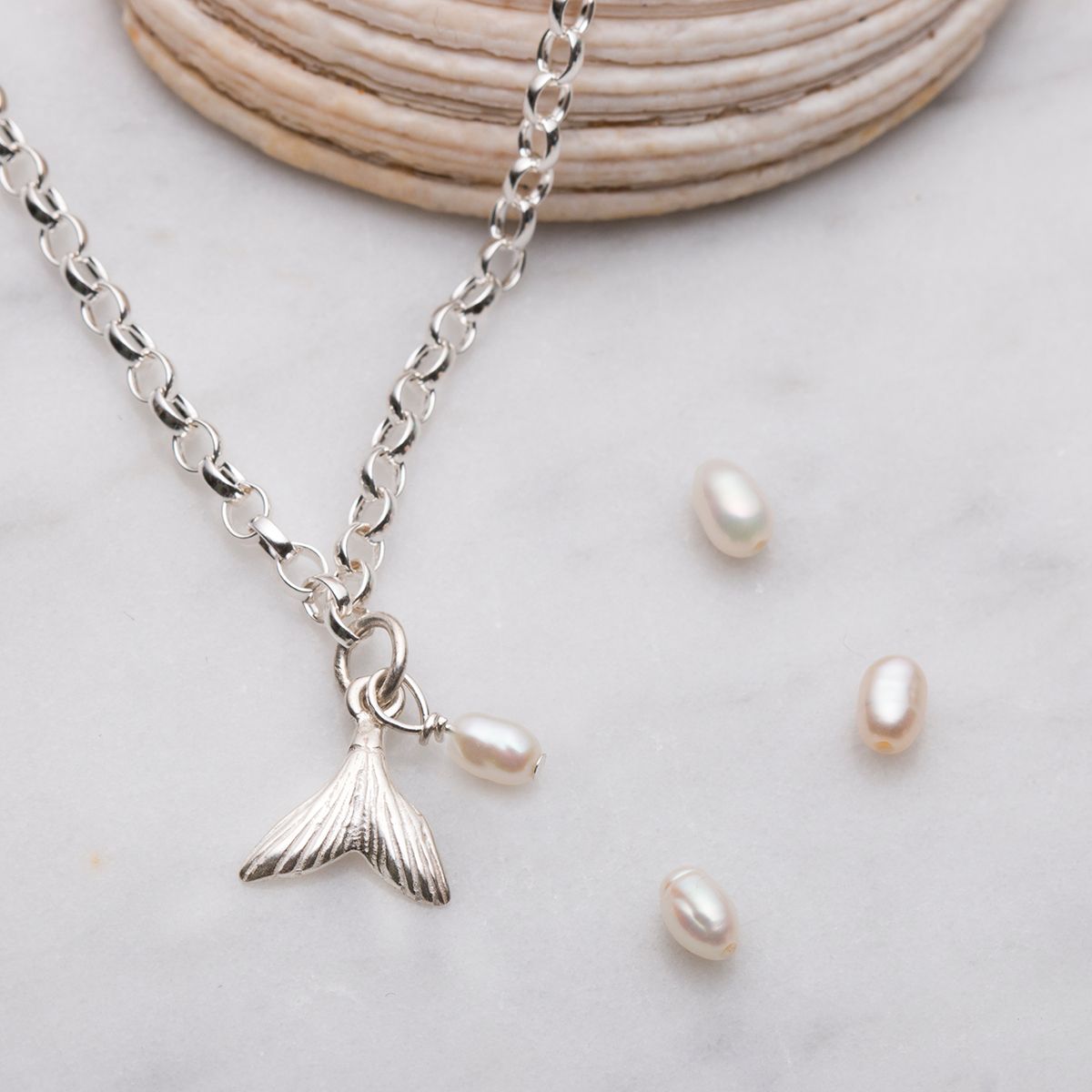Mermaid Tail & Pearl Necklace