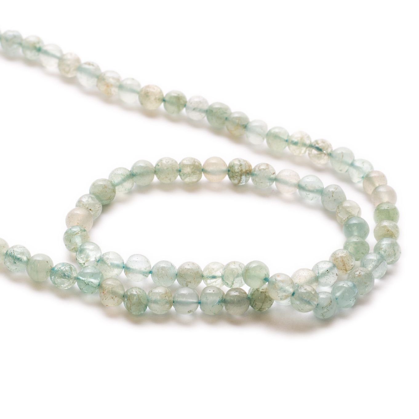 Aquamarine Round Beads, 3-5mm