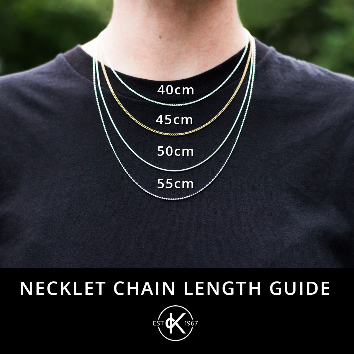 Silver store chain lengths