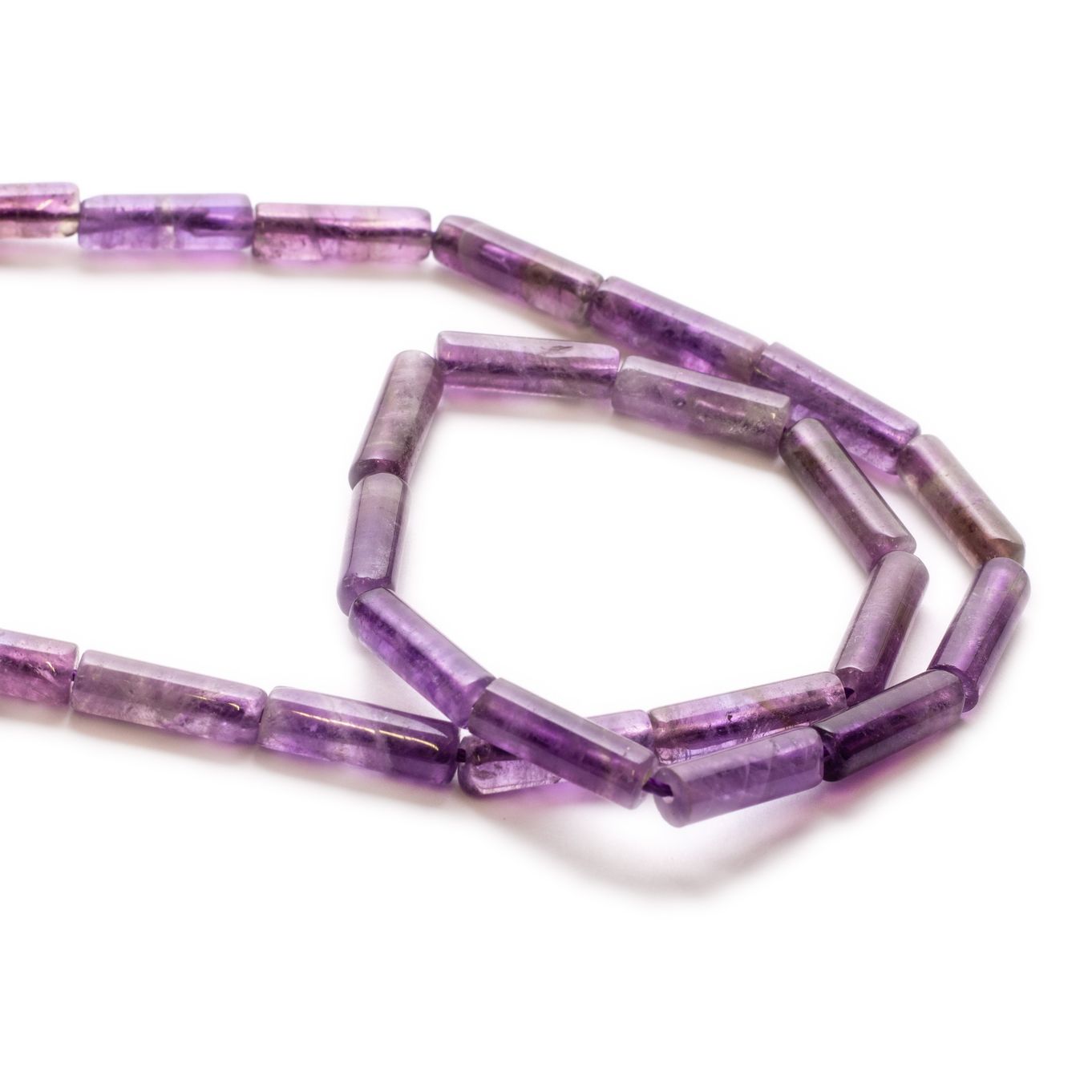 Amethyst Tube Beads - Approx 13x4mm