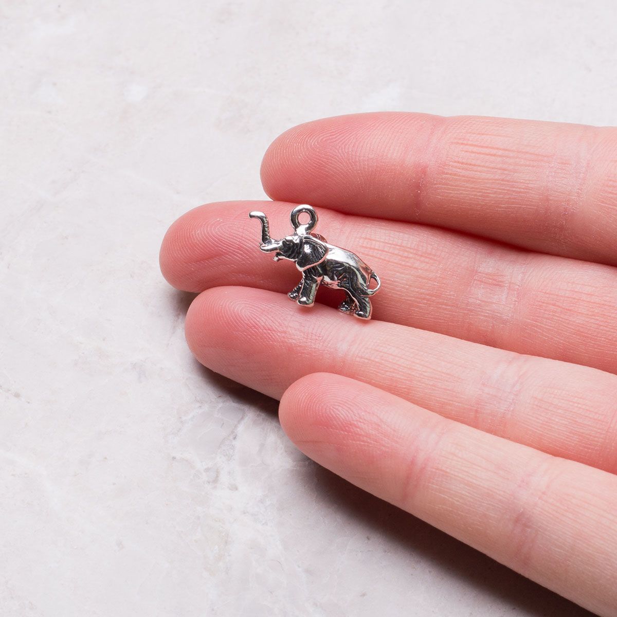 Sterling Silver Elephant Charm, Approx 18x12mm