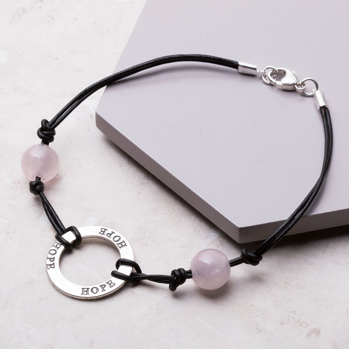 Rose Quartz & Hope Affirmation Bracelet