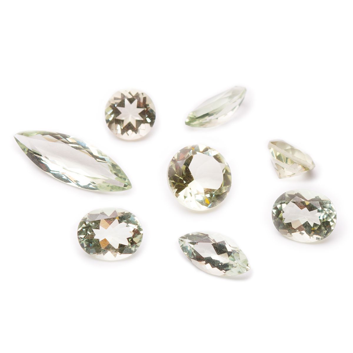 Green Amethyst Faceted Stones