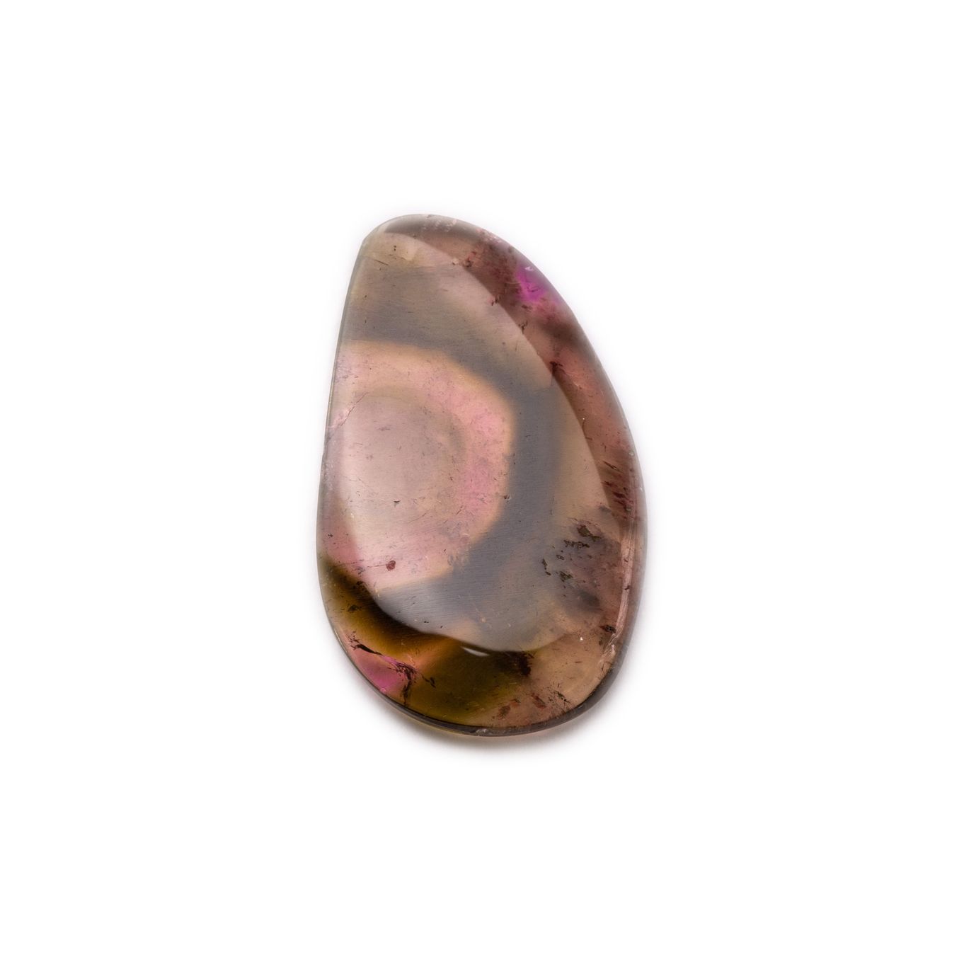 Watermelon Tourmaline Freeform Slice, Approx 25.5x15.5mm