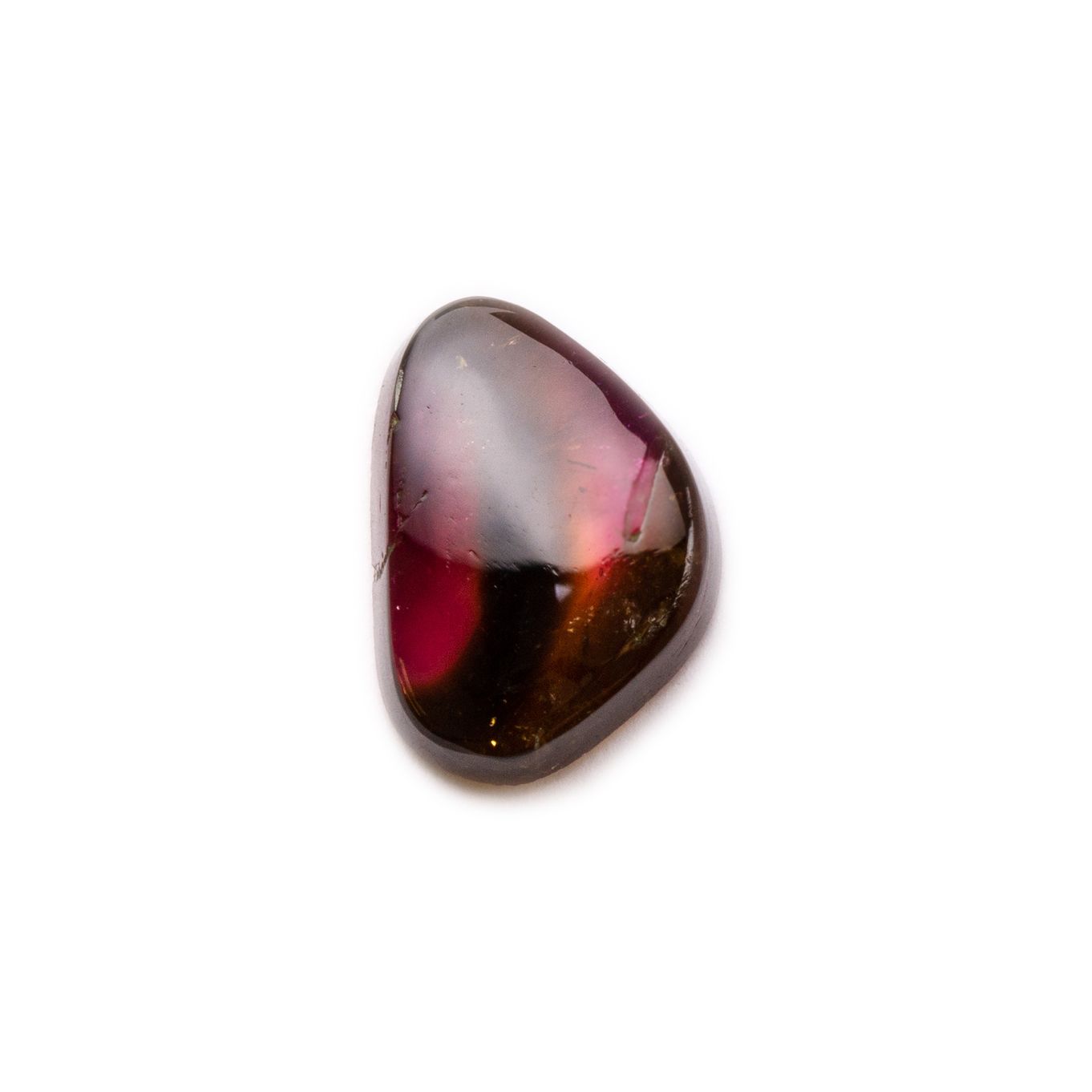 Watermelon Tourmaline Freeform Slice, Approx 13.5x9.5mm