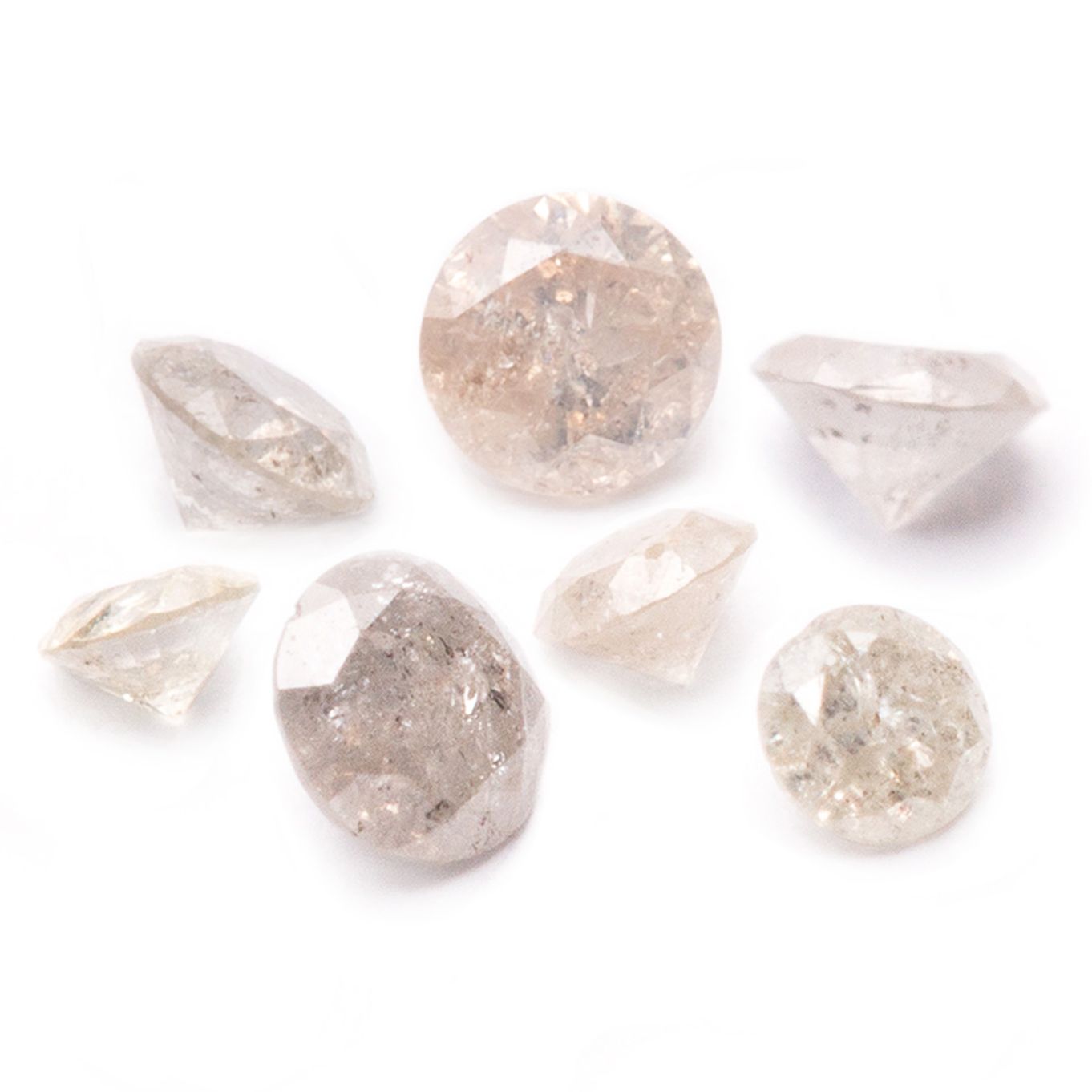 Frosted Ice white Diamond Faceted Stones