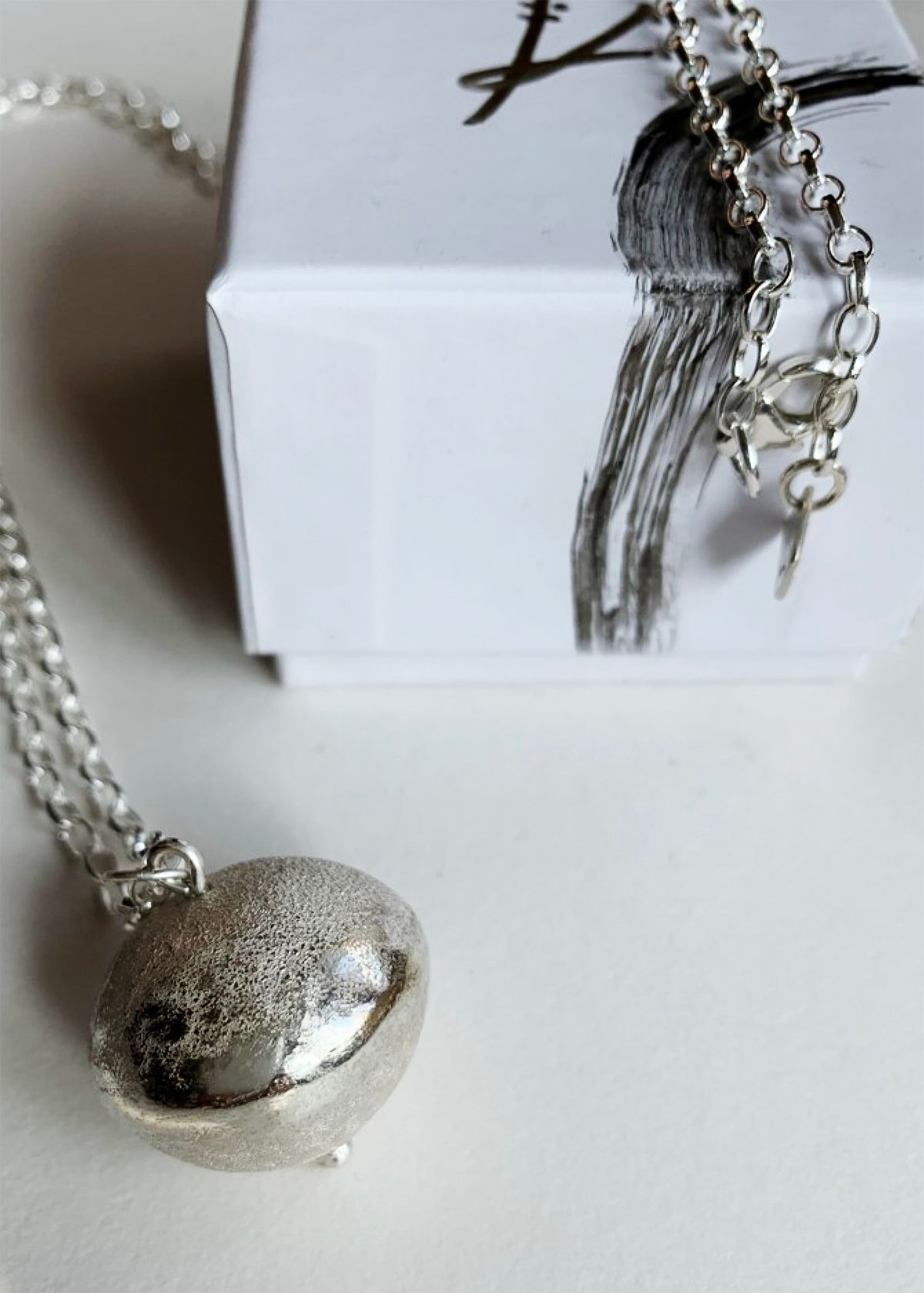 handmade hammered silver chain necklace - sarah drew jewellery