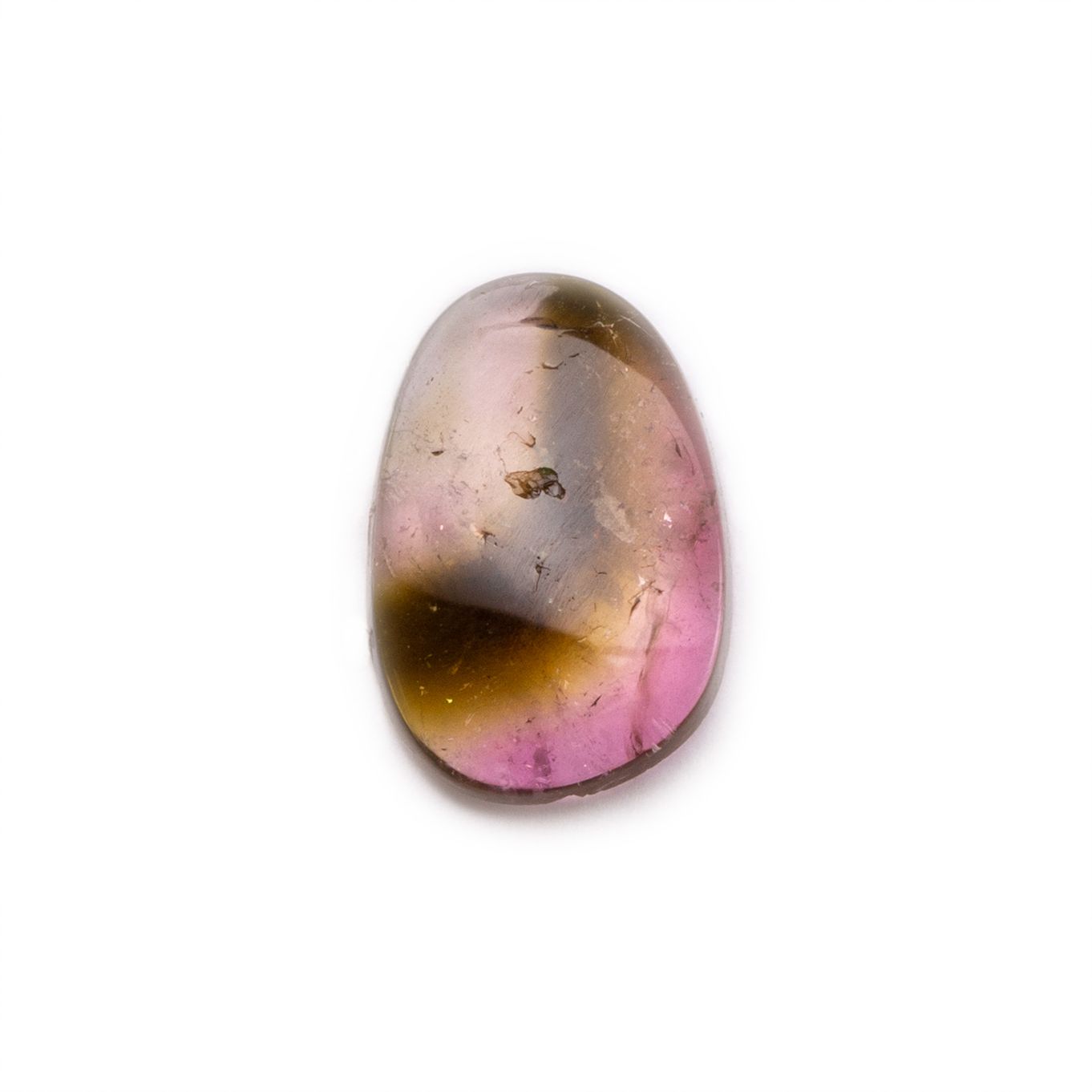 Watermelon Tourmaline Freeform Slice, Approx 11.5x7.5mm