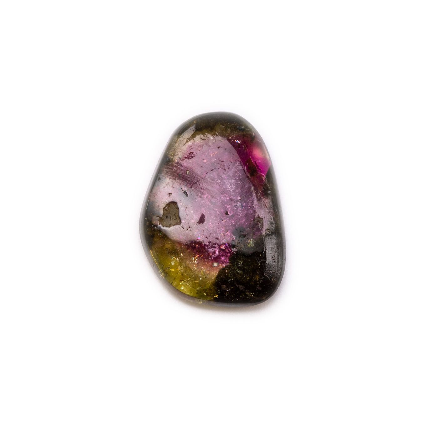 Watermelon Tourmaline Freeform Slice, Approx 15.5x11mm