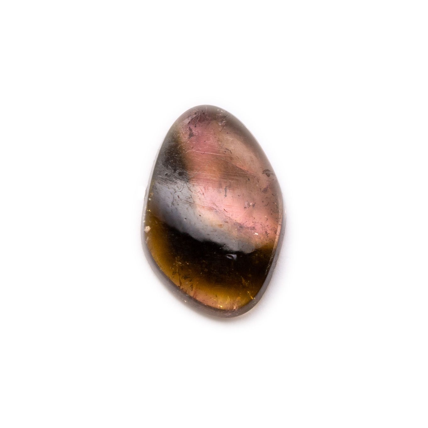 Watermelon Tourmaline Freeform Slice, Approx 14.5x9.5mm