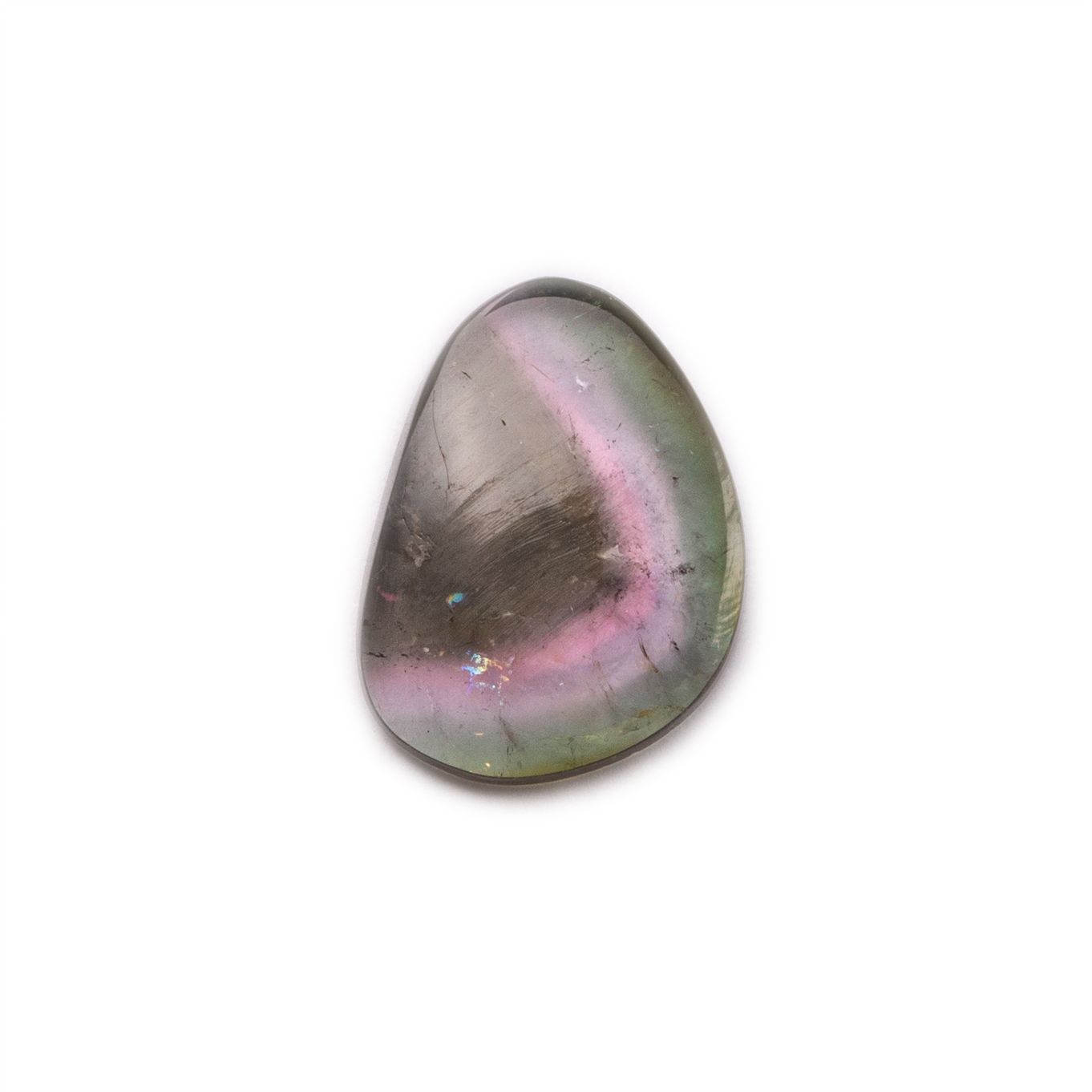 Watermelon Tourmaline Freeform Slice, Approx 12.5x9mm