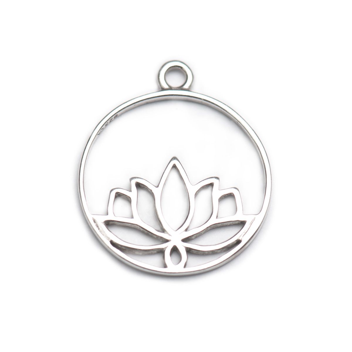 Sterling Silver Circular Lotus Flower Charm