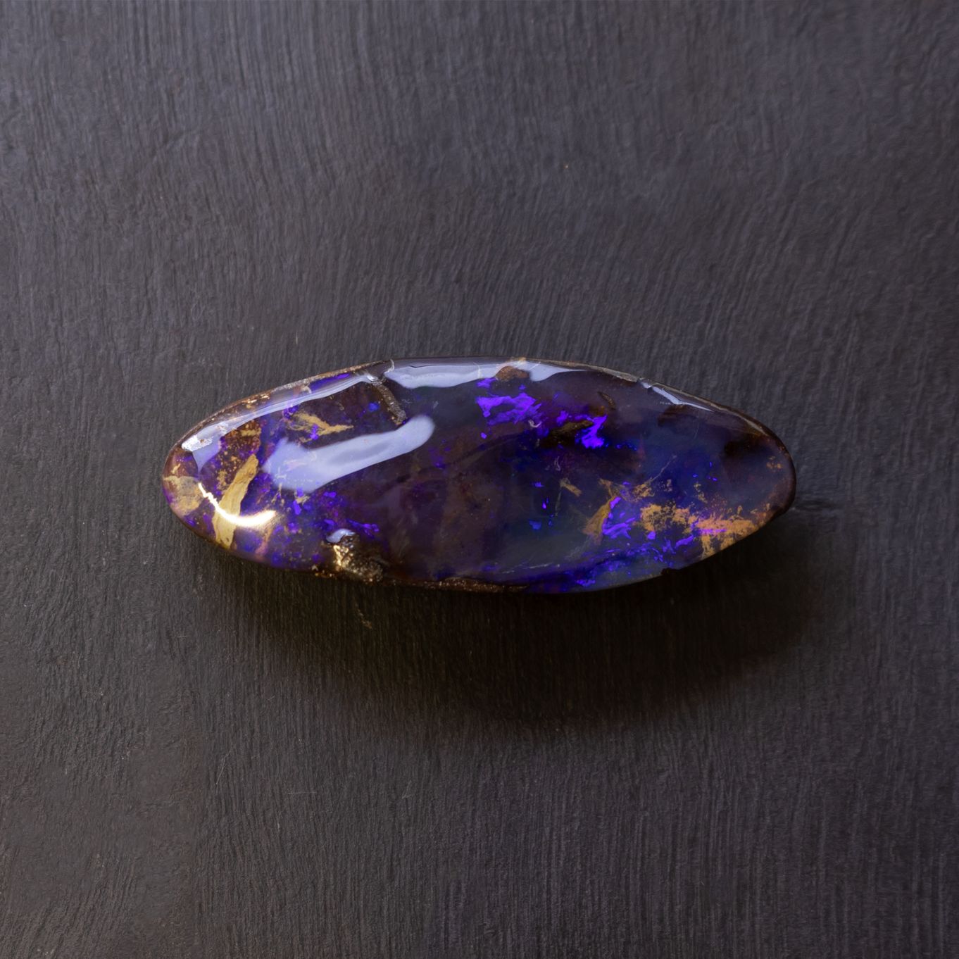 Australian Boulder Opal Freeform Cabochon, Approx 29x11mm