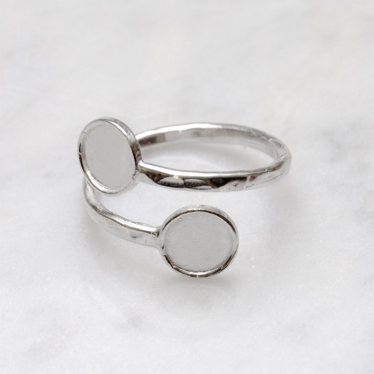 Sterling Silver Adjustable Ring For 6mm Round Cabochons