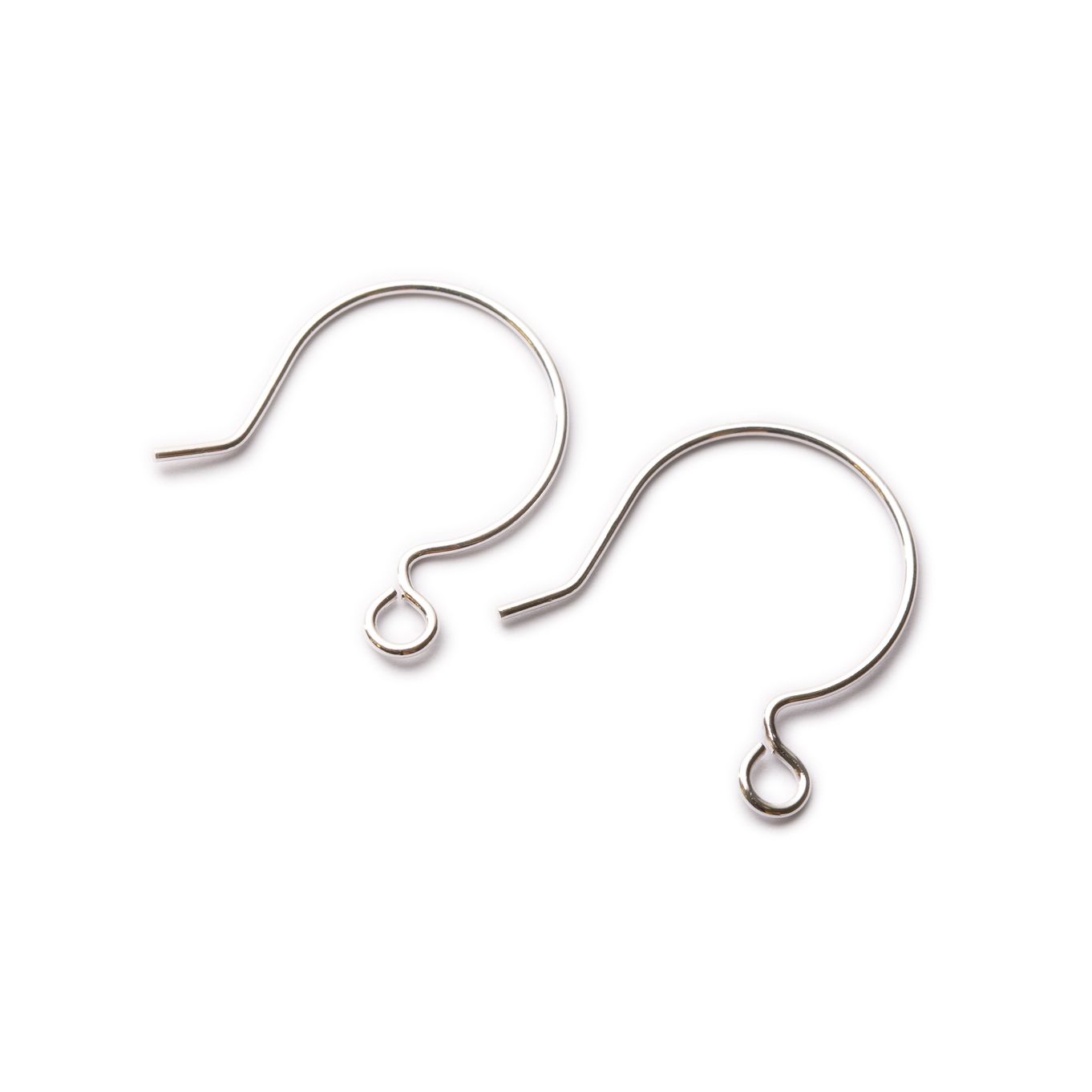 Sterling Silver Plain Rounded Shepherds Crook Earwires With Loop 